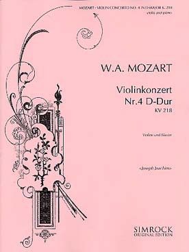 Illustration de Concerto N° 4 K 218 en ré M - éd. Simrock