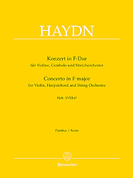 Illustration de Concerto Hob XVIII:6 en fa M pour violon, clavecin et cordes