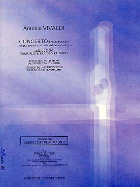 Illustration de Concerto RV 444 F. VI N° 5 en do M pour flûte piccolo et orchestre, réd. piano