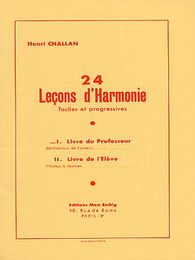 Illustration de 24 Leçons d'harmonie faciles et progressives - 1 : LIVRE DU PROFESSEUR