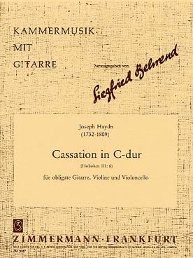 Illustration de Cassation en do M pour guitare, violon et violoncelle