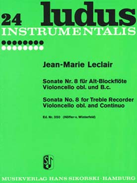 Illustration leclair sonate n° 8 fl bec alto/vc/pno