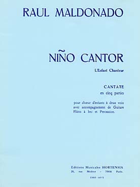 Illustration de Niño cantor pour chœur d'enfants, guitare, flûte à bec et percussion