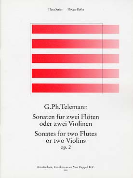 Illustration de 6 Sonates op. 2 pour 2 flûtes ou 2 violons