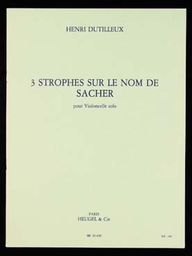 Illustration de 3 Strophes sur le nom de Sacher pour violoncelle seul