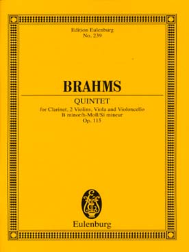 Illustration de Quintette op. 115 en si m pour clarinette et quatuor à cordes - éd. Eulenburg