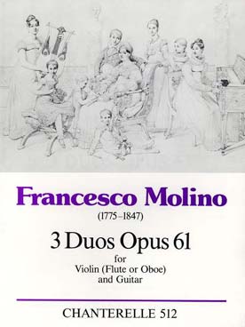 Illustration de 3 Duos op. 61 pour flûte (violon ou hautbois) et guitare