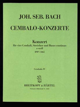 Illustration de Concerto BWV 1065 en la m pour 4 clavecins et cordes Partie de clavecin solo 4e