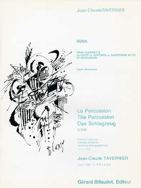 Illustration de Suda pour clarinette (ou flûte ou hautbois ou saxophone alto) & percussion