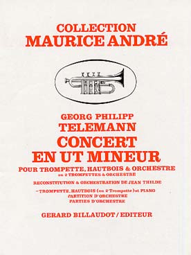 Illustration de Concerto en ut m pour 2 trompettes ou trompette et hautbois, et piano   