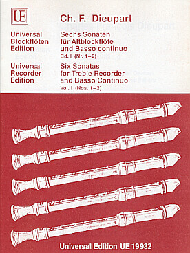 Illustration de 6 Sonates pour flûte à bec alto et b. c. - Vol. 1 : N° 1 et N° 2