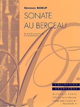 Illustration de Sonate au berceau pour 3 clarinettes ou 3 saxophones (C + P)