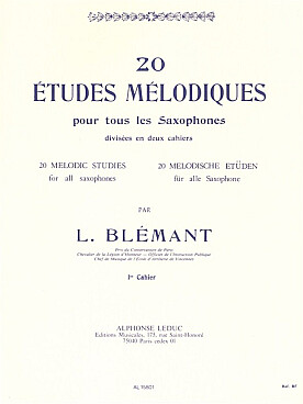 Illustration blemant etudes melodiques (20) vol. 1