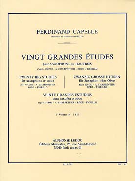 Illustration de 20 Grandes études pour saxo ou hautbois d'après Sivori, Charpentier, Rode... - Vol. 1 (1 à 10)