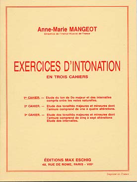 Illustration de Exercices d'intonation - 1er Cahier : étude du ton de do M et des intervalles compris entre notes naturelles
