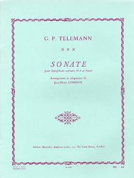 Illustration de Sonate en si b (tr. Londeix, saxo soprano)