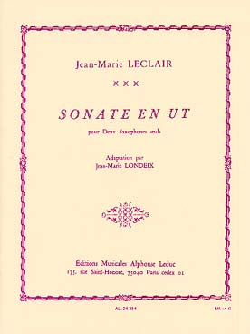 Illustration de Sonate en ut (tr. Londeix)