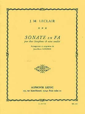 Illustration de Sonate en fa (tr. Londeix)