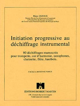 Illustration de Initiation progressive au déchiffrage instrumental, 80 déchiffrages manuscrits