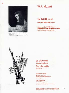 Illustration de 12 Duos K 487 Kegelduette (des quilles), tr. Dangain pour 2 clarinettes (ou saxophones ou flûtes ou hautbois)