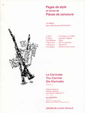 Illustration de PAGES DE STYLE en forme de pièces de concours : J. Rueff, C. Pascal, J. M. Damase, Y. Desportes, I. Gotkovsky P. M. Dubois