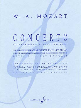 Illustration de Concerto K 622 en la M pour clar. en sib