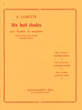 Illustration de 18 Études transcrites d'après Mazas, Kreutzer, Rode, Schall et Bruni