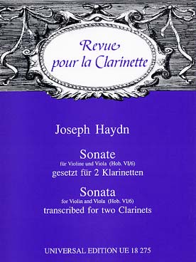 Illustration de Sonate Hob. VI/6 pour violon et alto (tr. H. Stolba)
