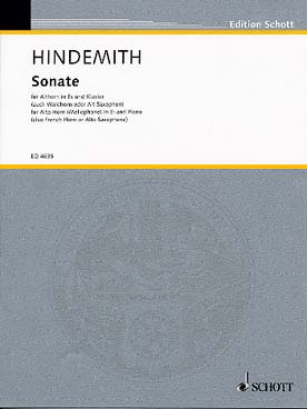 Illustration hindemith sonate cor (ou saxo) et piano