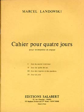 Illustration de Cahier pour 4 jours pour trompette et orgue