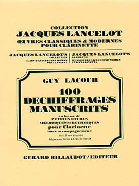 Illustration de 100 Déchiffrages manuscrits en forme de petites études mélodiques et rythmiques - Vol. 2 : N° 51 à 100 (moyenne force à très difficile)
