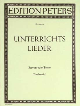 Illustration de UNTERRICHTSLIEDER 60 Lieder célèbres (Friedlaender) - voix élevée
