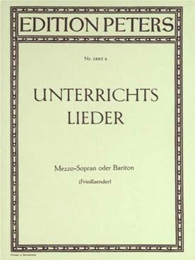 Illustration de UNTERRICHTSLIEDER 60 Lieder célèbres (Friedlaender) - voix moyenne