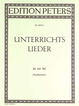 Illustration de UNTERRICHTSLIEDER 60 Lieder célèbres (Friedlaender) - voix grave