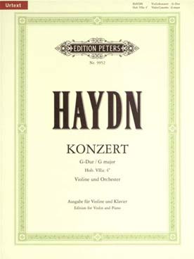 Illustration de Concerto Hob VIIa:4 en sol M - éd. Peters Urtext (Held/thiemann)