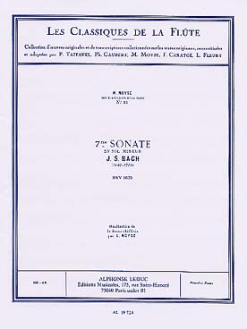 Illustration de Sonate BWV 1020 N° 7 en sol m