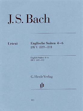Illustration de Suites anglaises - N° 4 à 6 BWV 809-811