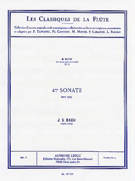 Illustration bach js sonate bwv 1033 n° 4 en do maj