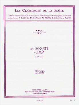 Illustration de Sonate BWV 1034 N° 5 en mi m - éd. Leduc, rév. Moyse