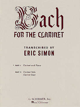 Illustration de Bach for the clarinet  Livre 1 : clarinette et piano