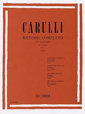 Illustration carulli methode en 3 volumes vol. 1