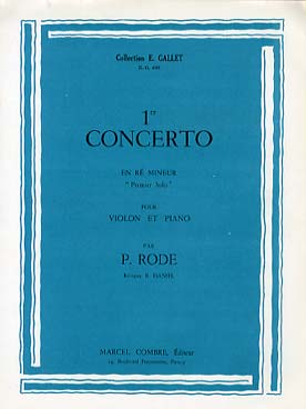 Illustration de 1er Solo du Concerto N° 1 en ré m - éd. Combre, rév. Daniel