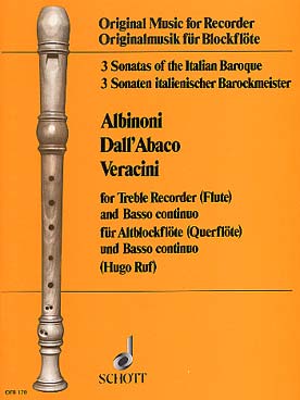 Illustration de SONATAS (3)... of the italian baroque (Albinoni, Dall'abaco, Veracini) pour flûte à bec alto et basse continue