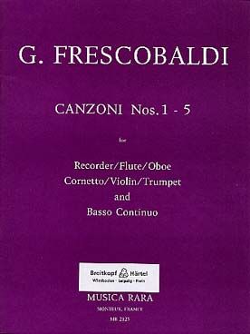 Illustration de Canzonas 1-5 pour flûte à bec alto (ou flûte traversière ou hautbois ou violon ou trompette) et piano