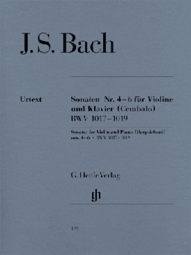Illustration de 6 Sonates pour violon et clavecin - Vol. 2 : BWV 1017 à 1019