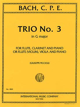 Illustration de Trio N° 3 en sol M pour flûte, clarin. et piano ou flûte (violon), alto & piano