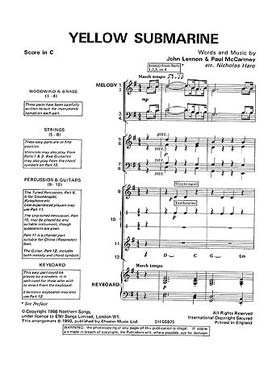 Illustration de KALEIDOSCOPE : musique facile d'ensemble variable pour tous instruments - N° 37 : LENNON/Mc C. Yellow submarine