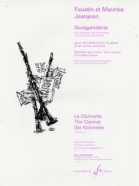 Illustration de Guisganderie pour clarinette solo et orchestre, version clarinette et piano