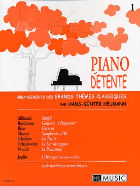 Illustration de PIANO DÉTENTE, arrangements faciles des grands thèmes classiques (tr. Heumann) - Vol. 1 : Albinoni, Joplin, Schubert, Bizet
