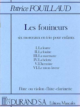 Illustration de Les fouineurs : 6 morceaux en trio pour enfants (flûte ou violon, flûte et clarinette)